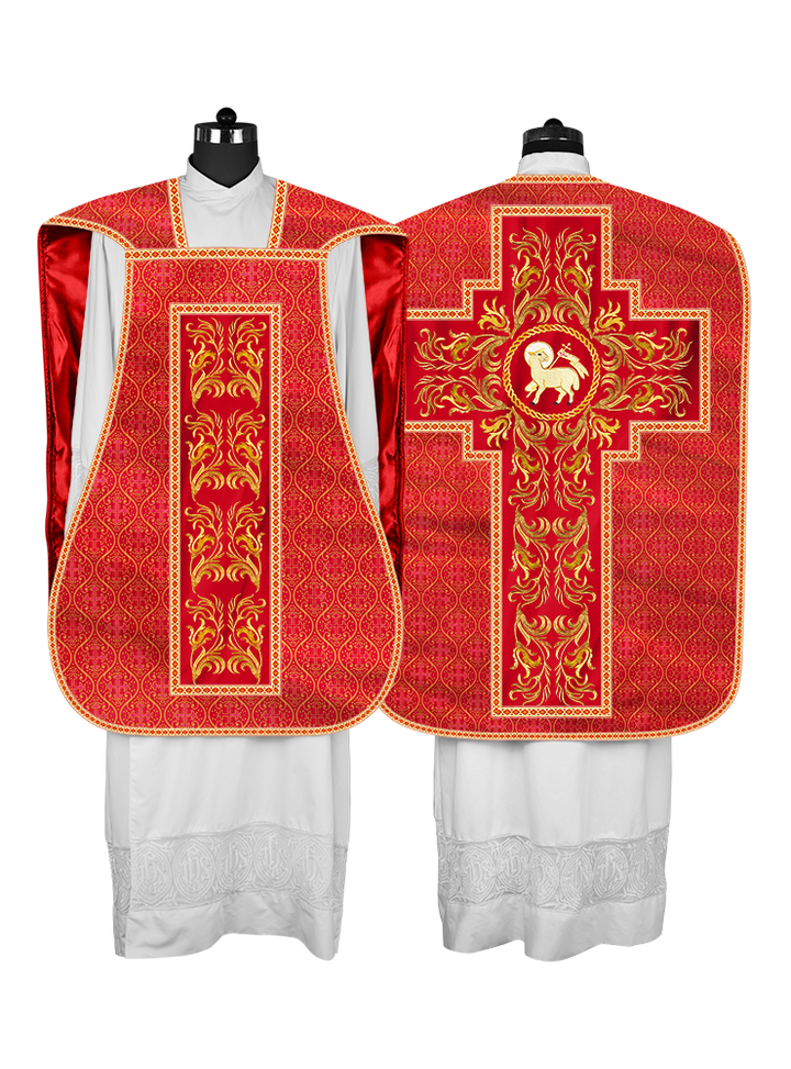 Roman Chasuble Vestment  with Woven Braids and Trims