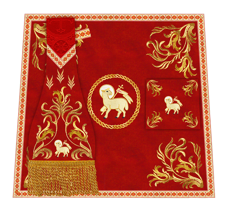 Mass Set Vestment with Embroidered Motif