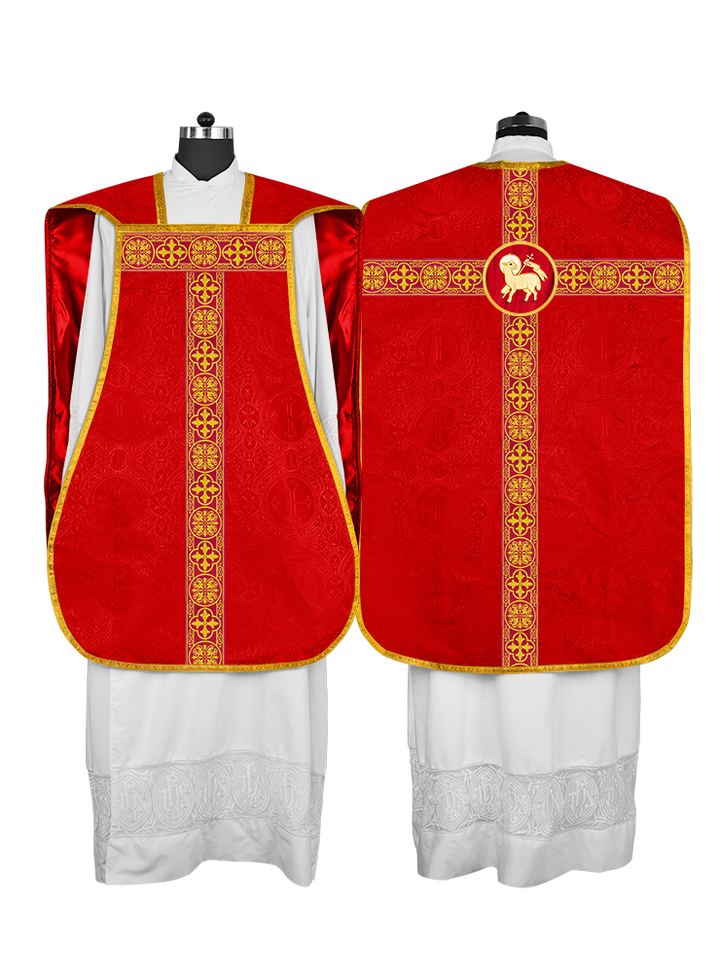 Fiddleback Vestment with Motif and Woven Braided Trims