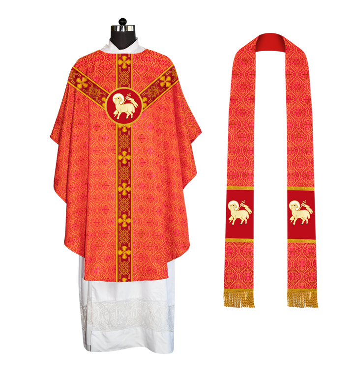 Gothic Chasuble - Y Type with woven braids