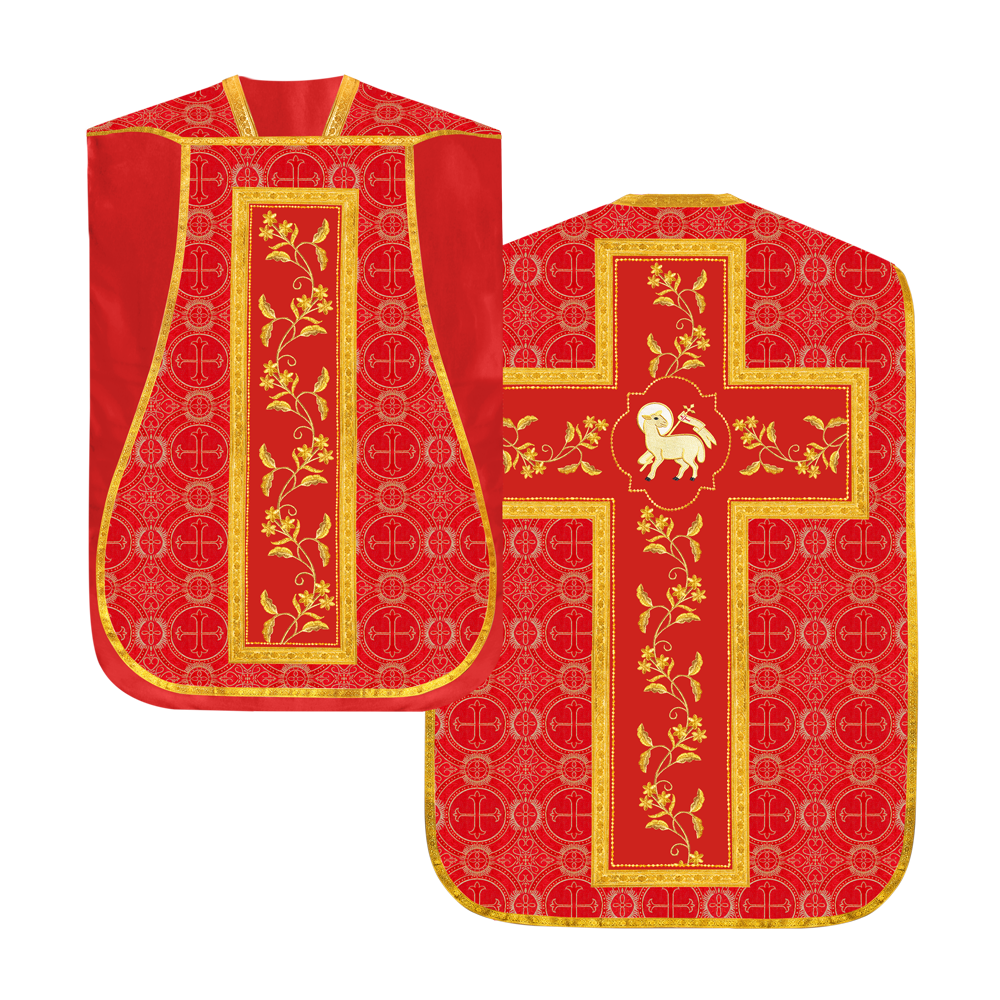 Elegant Roman chasuble vestment - Floral collection