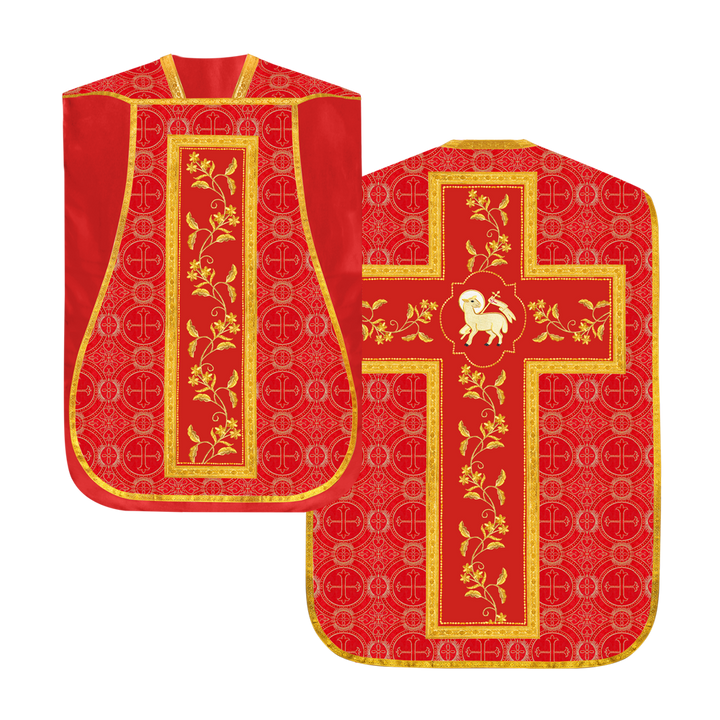 Elegant Roman chasuble vestment - Floral collection