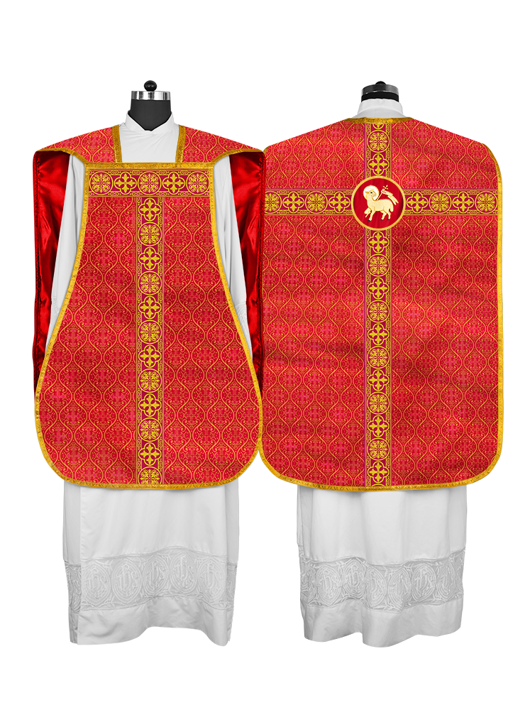 Fiddleback Vestment with Motif and Woven Braided Trims