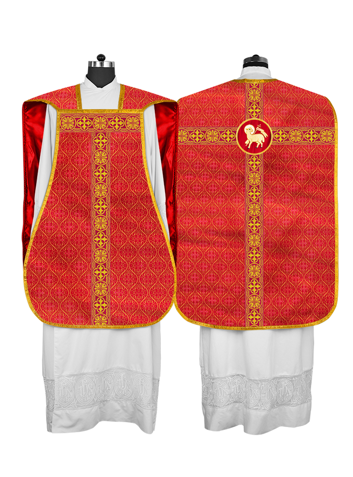 Fiddleback Vestment with Motif and Woven Braided Trims