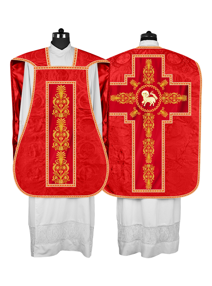 Roman Chasuble Vestments Adorned with Trims
