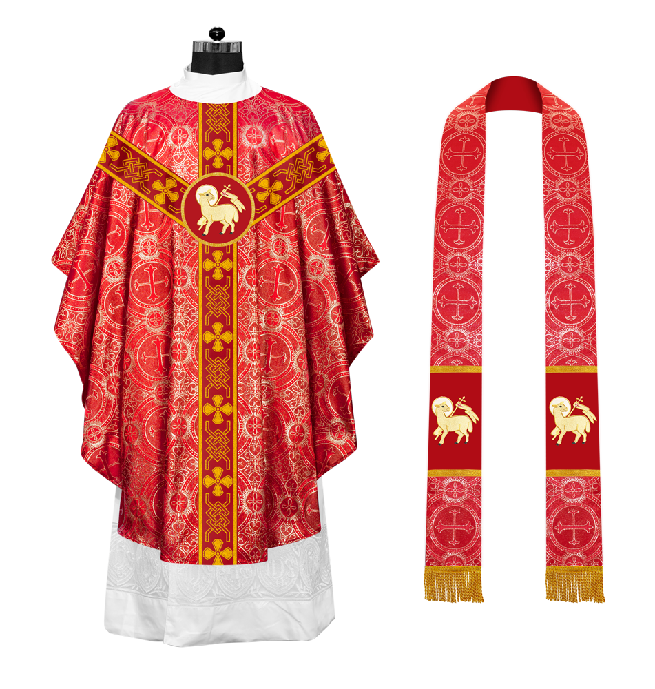 Gothic Chasuble - Y Type with woven braids