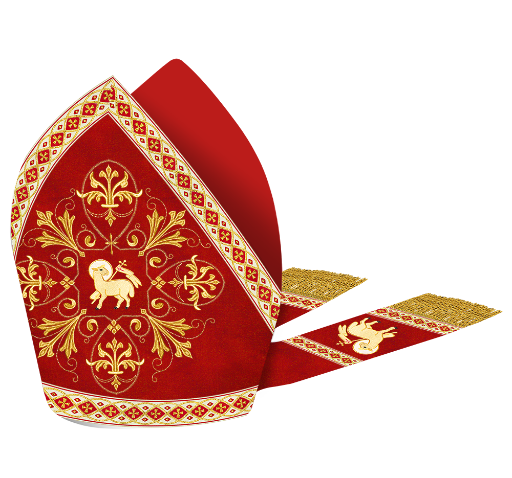 Mitre with Embroidered Motif and Trims