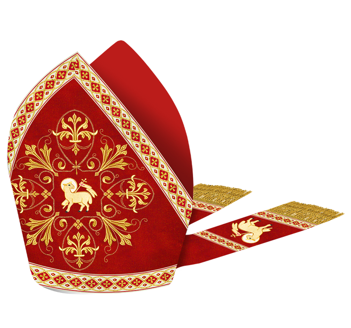 Mitre with Embroidered Motif and Trims