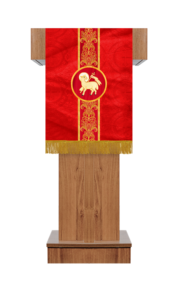 PULPIT/LECTERN WITH GOLDEN EMBROIDERY TRIM