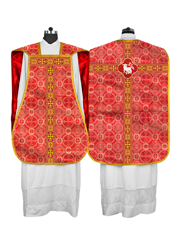 Roman Chasuble Fiddleback with Braided Trims