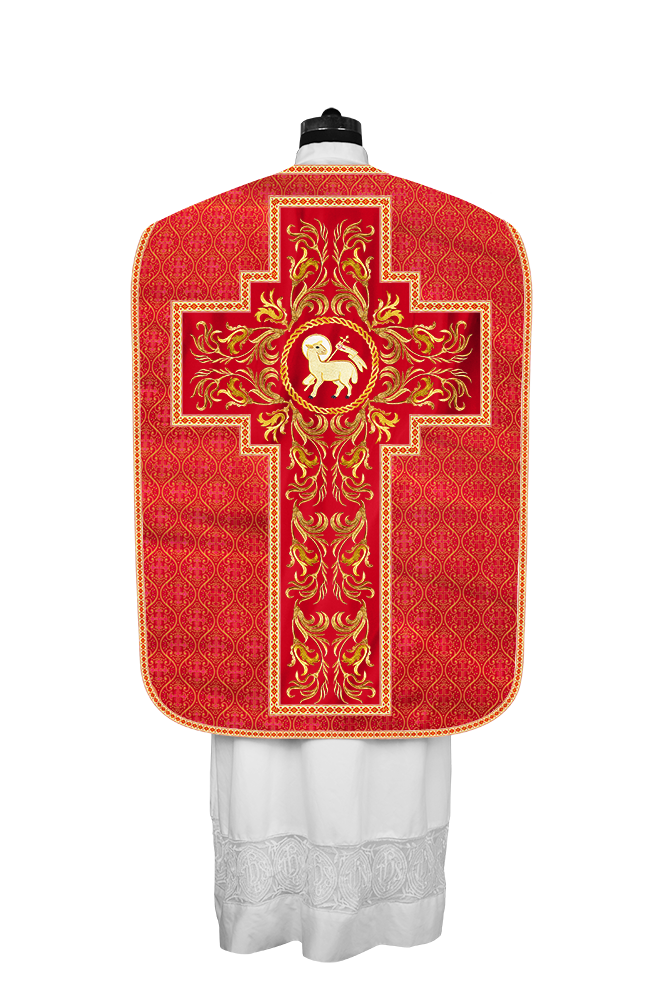 Roman Chasuble Vestment  with Woven Braids and Trims