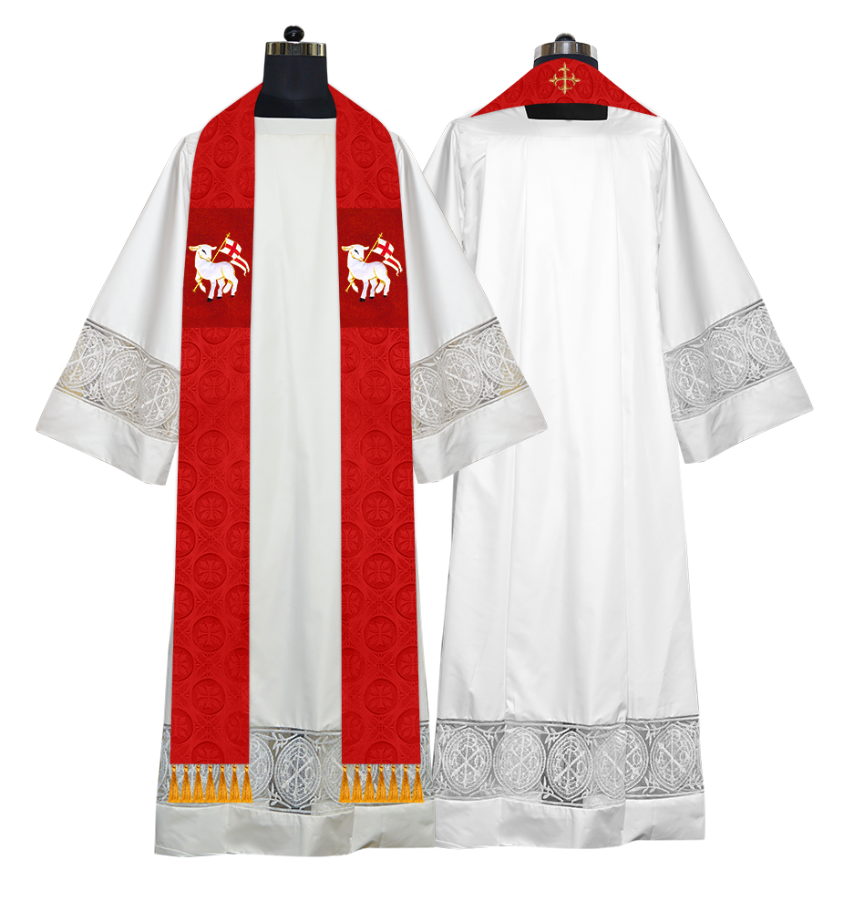 Ordination Stole with Embroidered Spiritual Motif