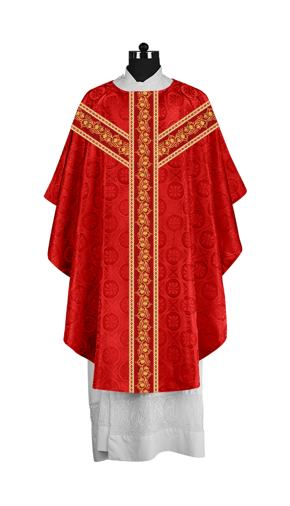 Priest Gothic Chasuble with Grapes Embroidered Orphrey