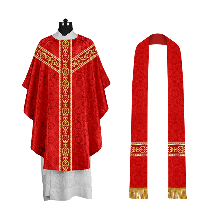 Exquisitely Embroidered Gothic Chasuble Liturgical Vestment