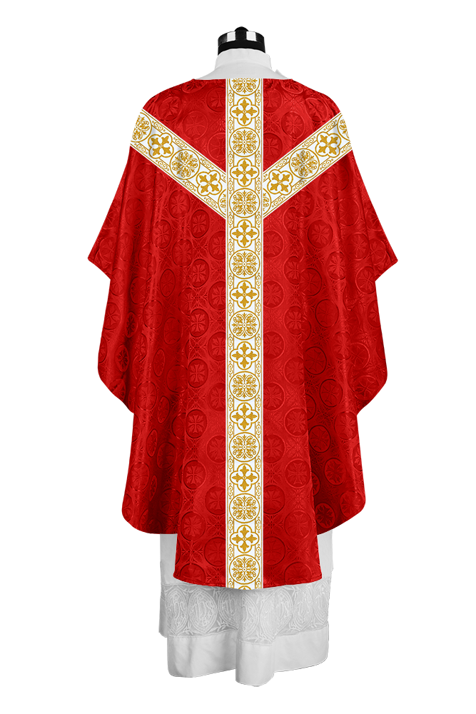 Priest Chasuble with Classic Braided Orphrey and Trims
