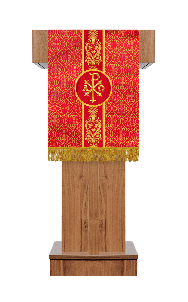 PULPIT/LECTERN WITH LITURGICAL MOTIF AND TRIM
