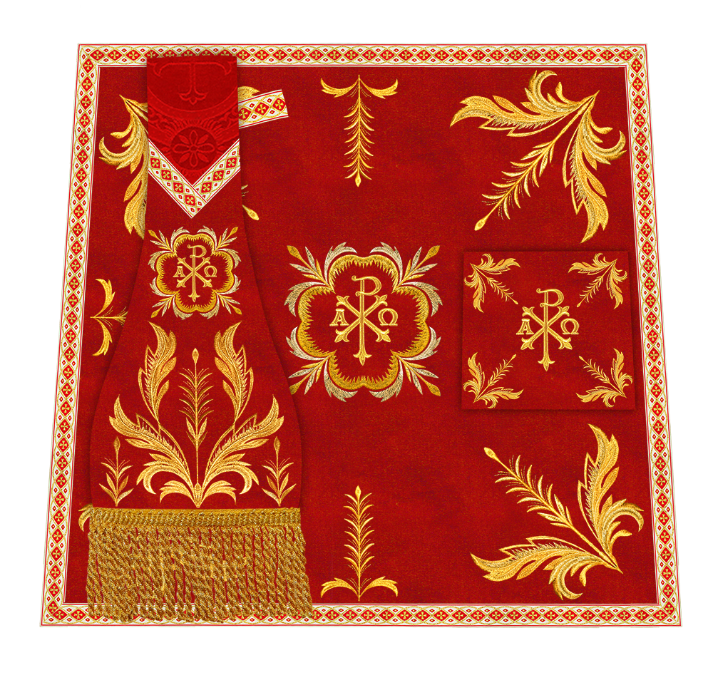 Mass Set Vestment with Embroidery Trims