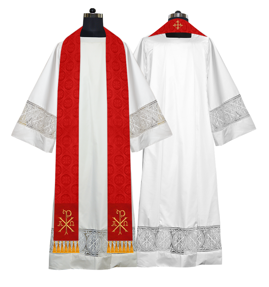 Ordination Stole with Embroidered Spiritual Motif