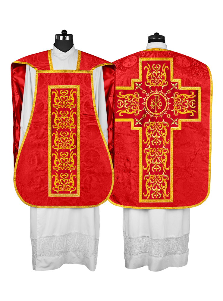 Fiddleback vestment with golden orphrey - Spiritus Collection