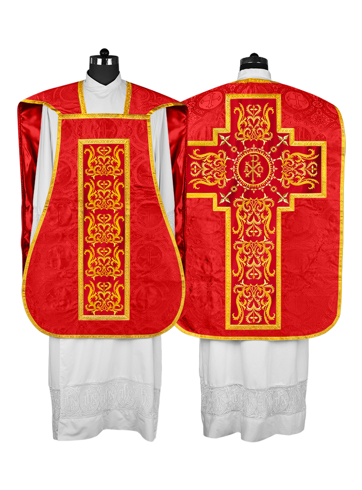 Fiddleback vestment with golden orphrey - Spiritus Collection