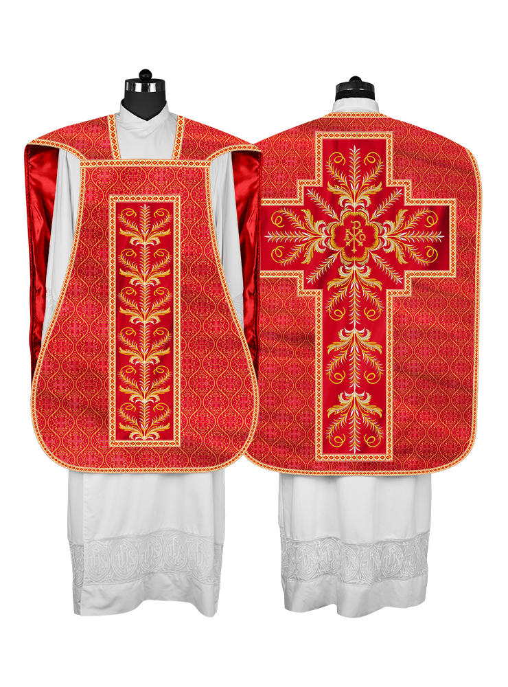 Roman Chasuble Vestment with Detailed Orphrey