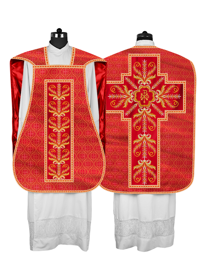 Roman Chasuble Vestment with Detailed Orphrey