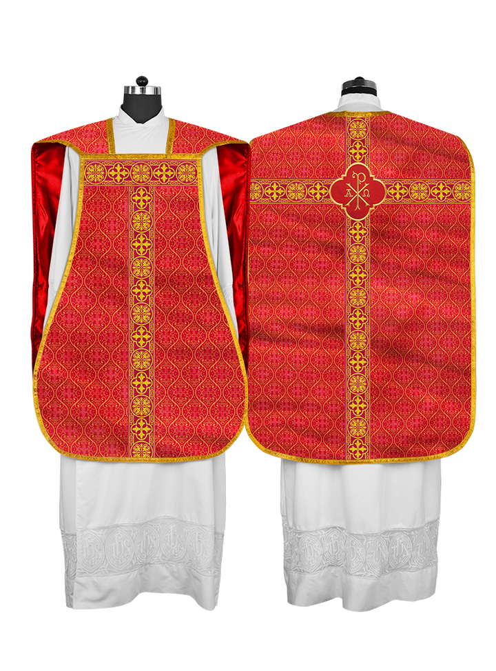Roman Chasuble Fiddleback with Braided Trims
