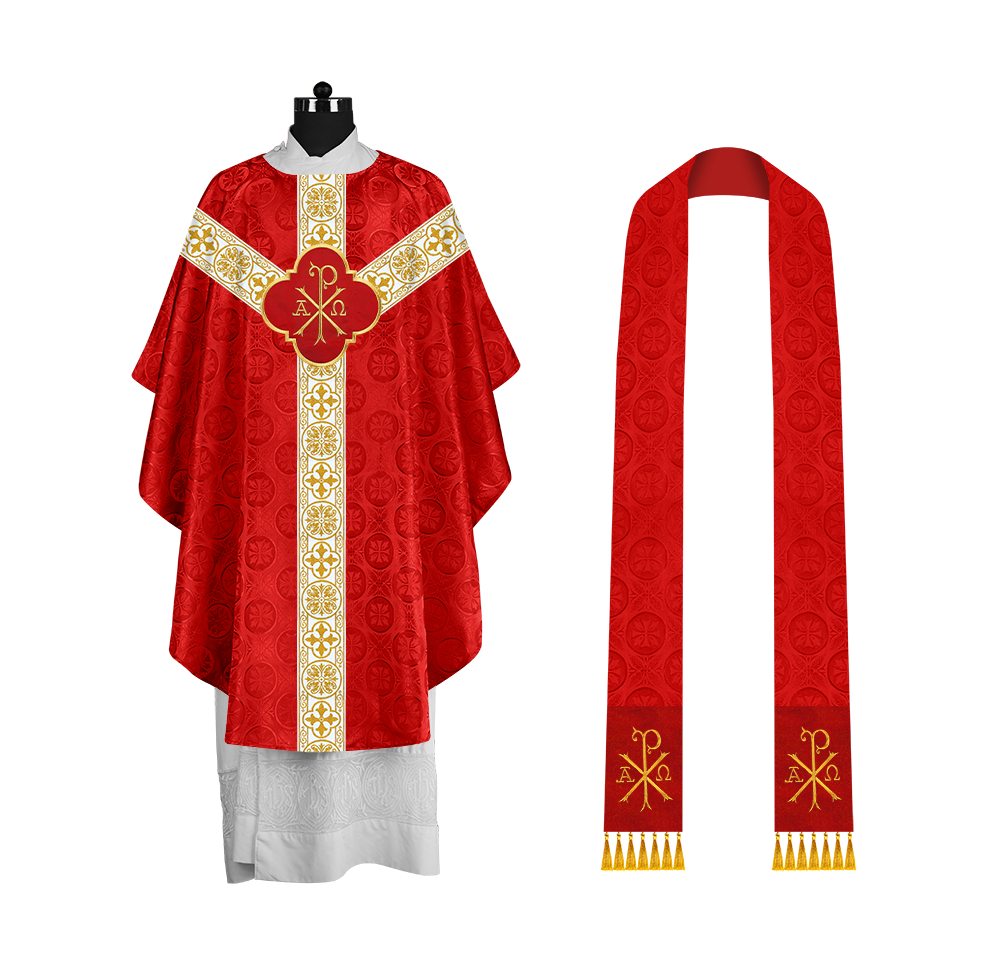 Gothic Chasuble with Woven Braided Orphrey Detailing