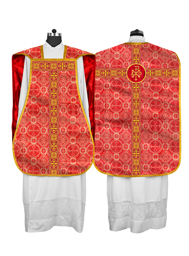 Fiddleback Vestment with Motif and Woven Braided Trims