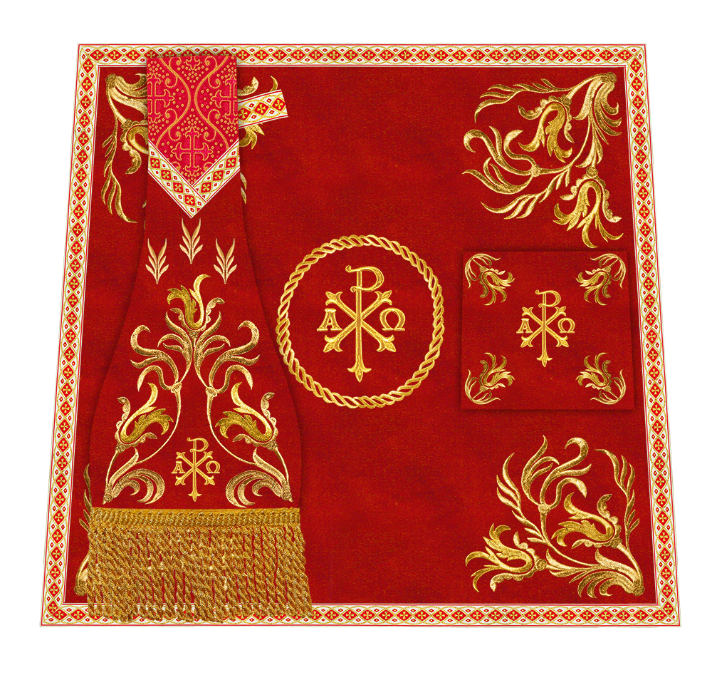 Mass Set Vestment with Embroidered Motif