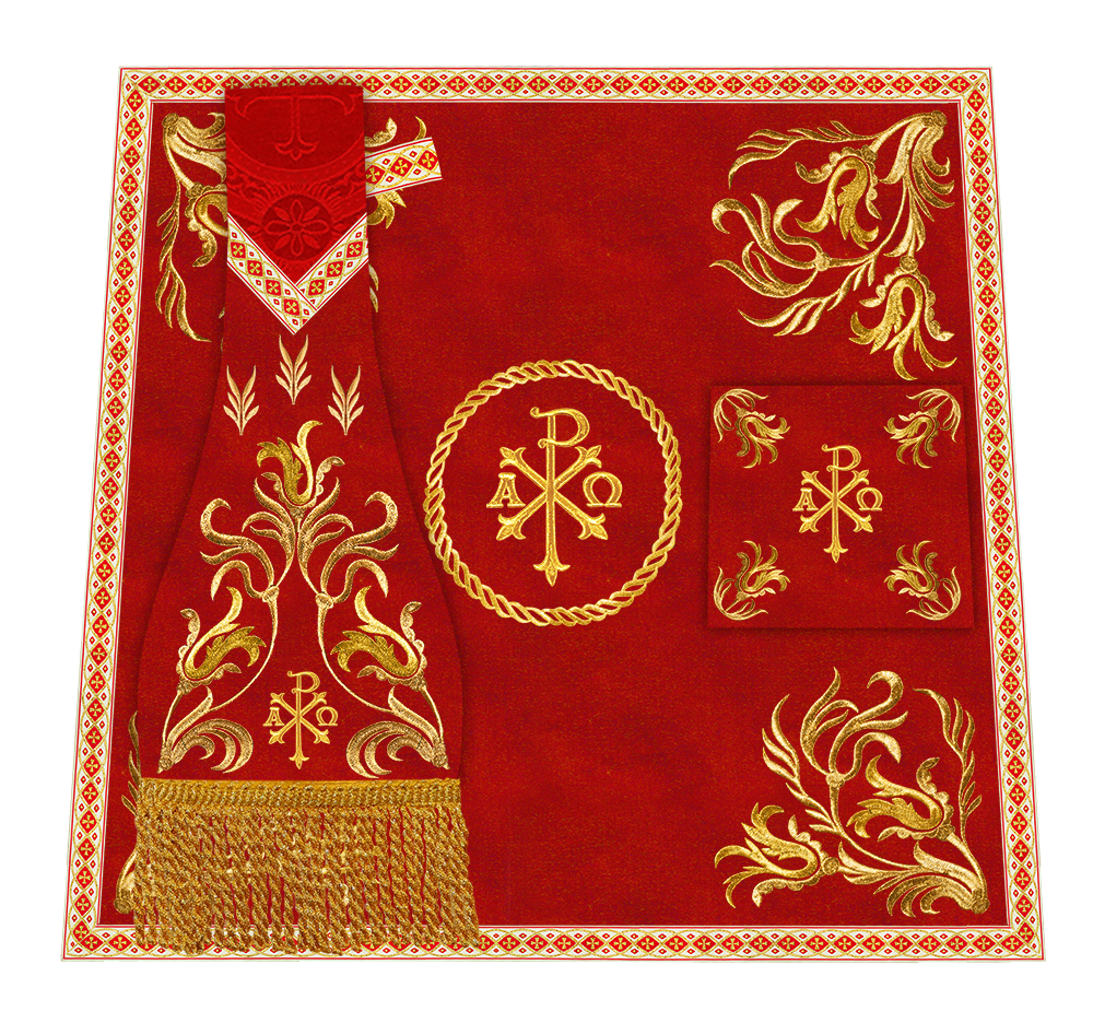 Mass Set Vestment with Embroidered Motif