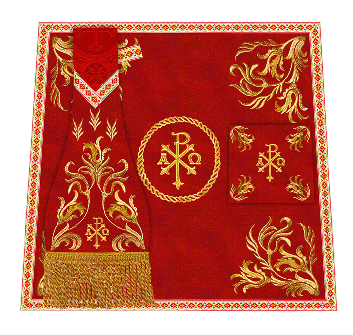 Mass Set Vestment with Embroidered Motif