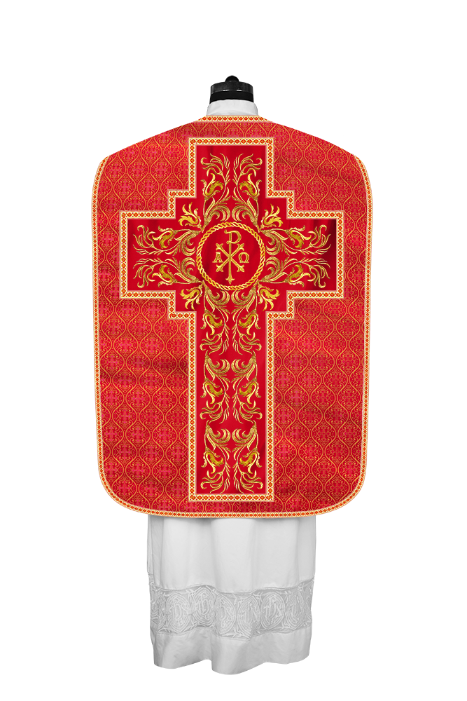 Roman Chasuble Vestment  with Woven Braids and Trims