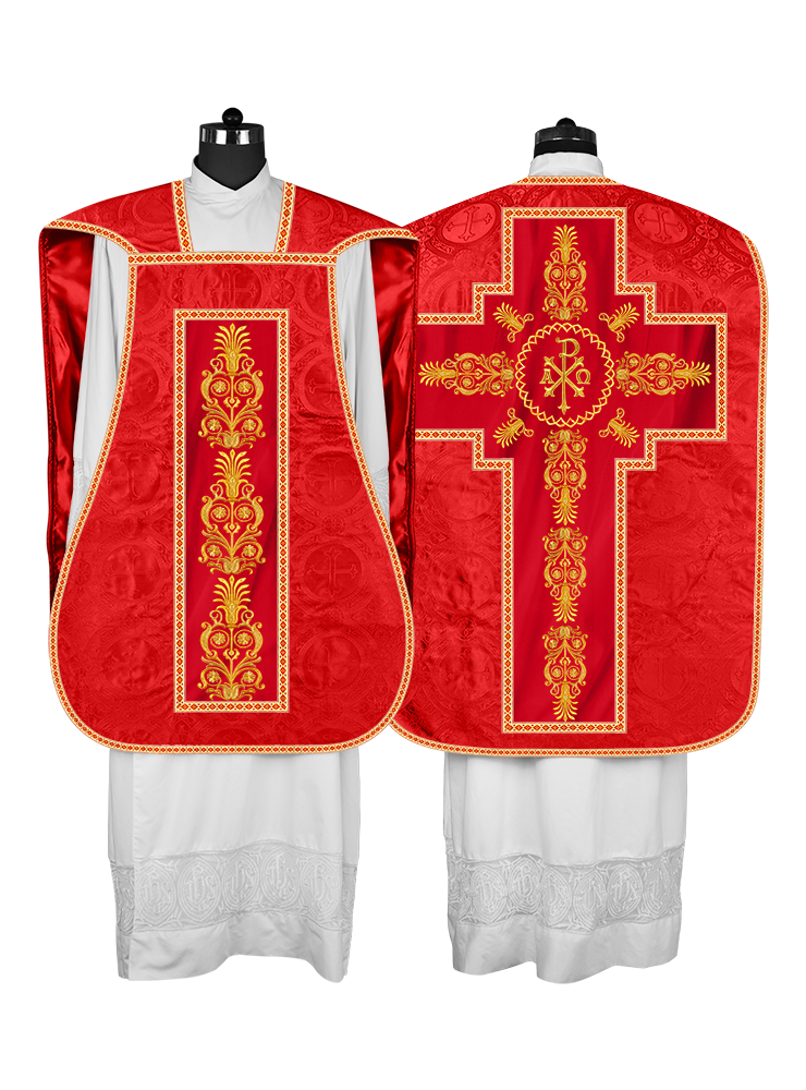 Roman Chasuble Vestments Adorned with Trims