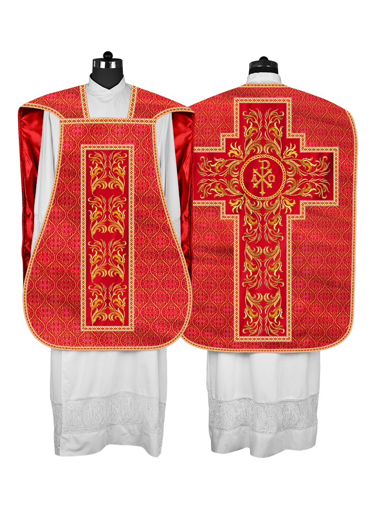Roman Chasuble Vestment  with Woven Braids and Trims