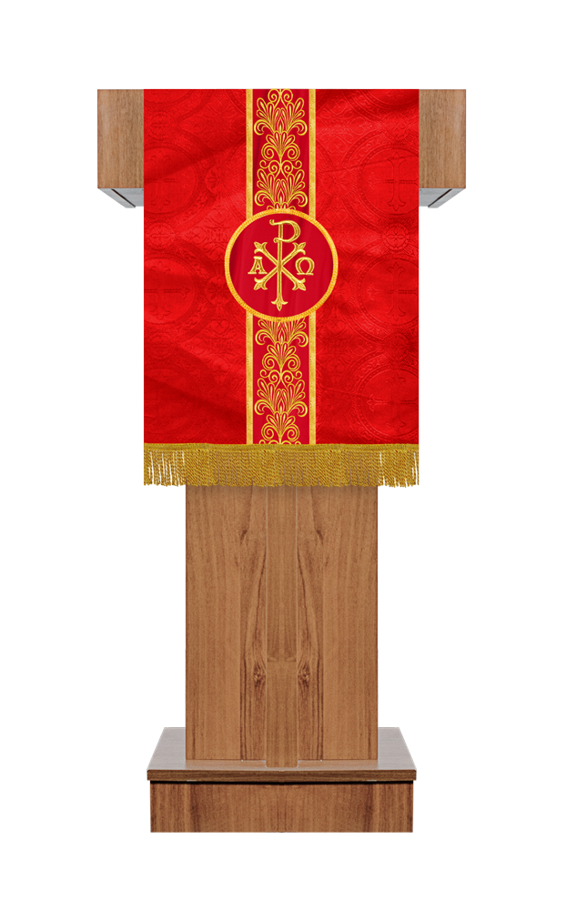 PULPIT/LECTERN WITH GOLDEN EMBROIDERY TRIM
