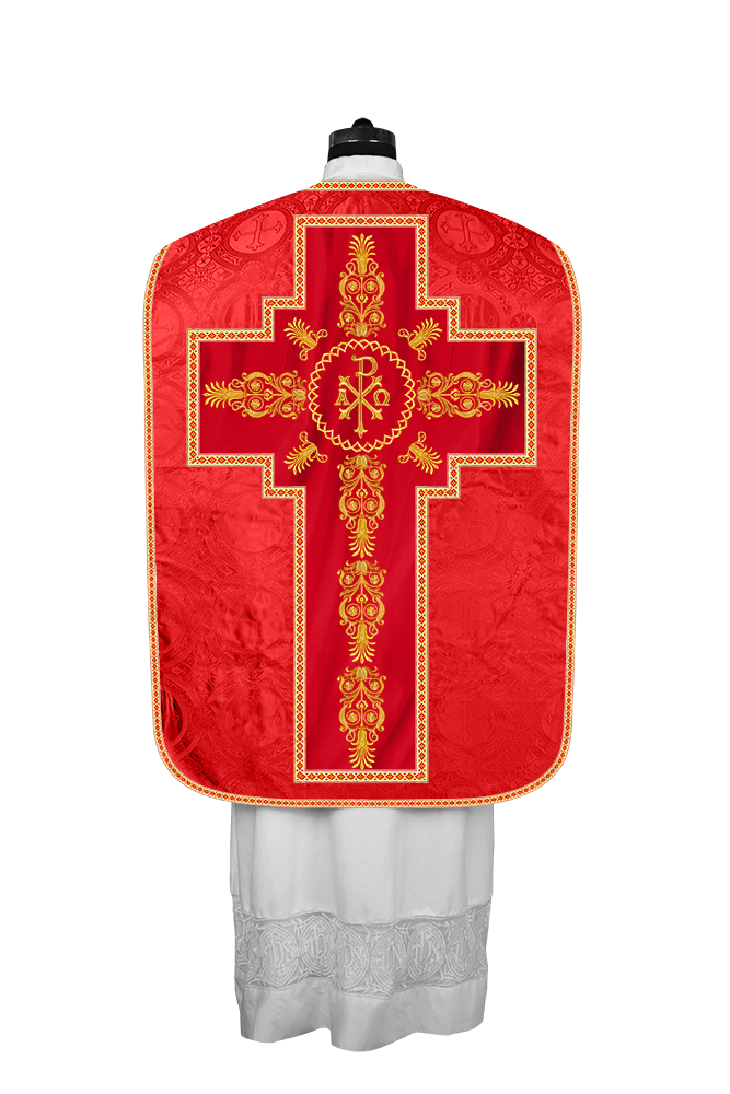 Roman Chasuble Vestments Adorned with Trims