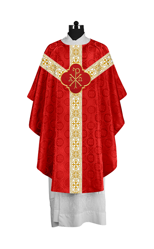 Gothic Chasuble with Woven Braided Orphrey Detailing