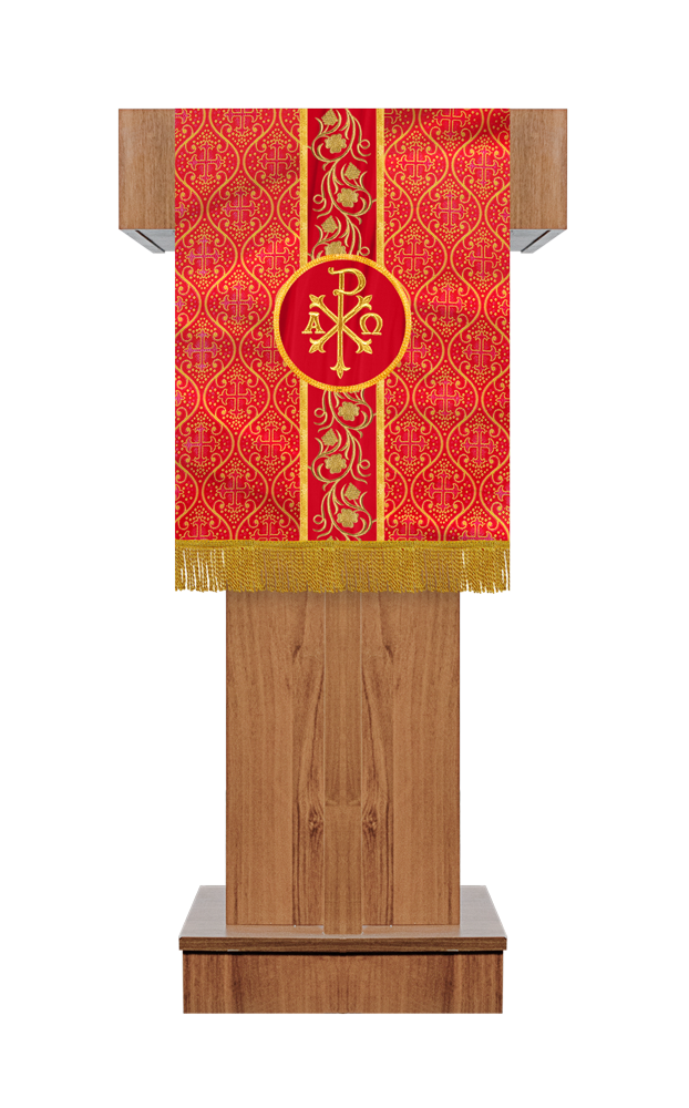 PULPIT/LECTERN WITH GRAPES EMBROIDERY TRIM