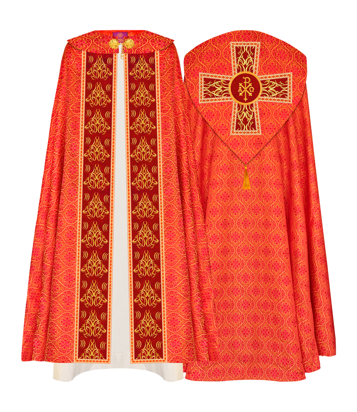 GOTHIC COPE VESTMENTS WITH LITURGICAL EMBROIDERY AND TRIMS