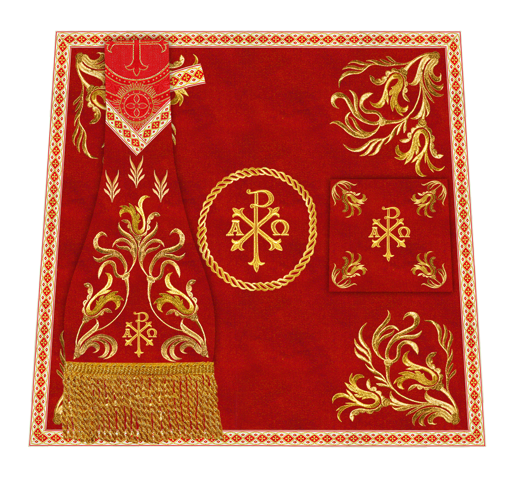 Mass Set Vestment with Embroidered Motif