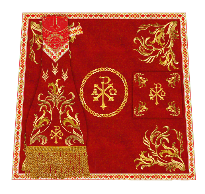 Mass Set Vestment with Embroidered Motif