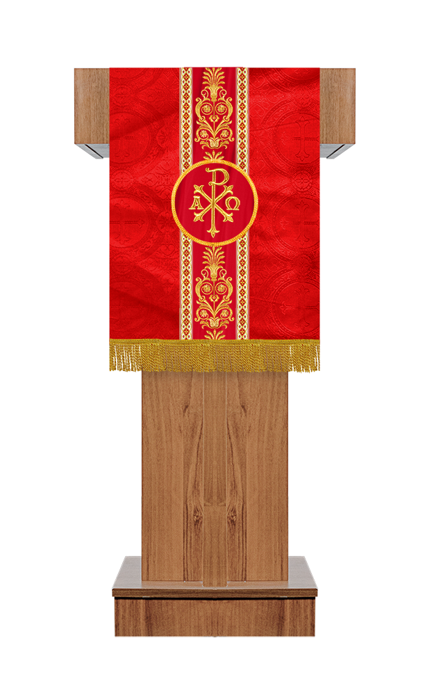 Pulpit/Lectern with Litugical Motif and Embroidery trims