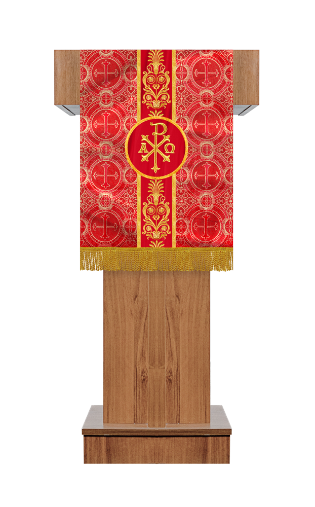 PULPIT/LECTERN WITH LITURGICAL MOTIF AND TRIM