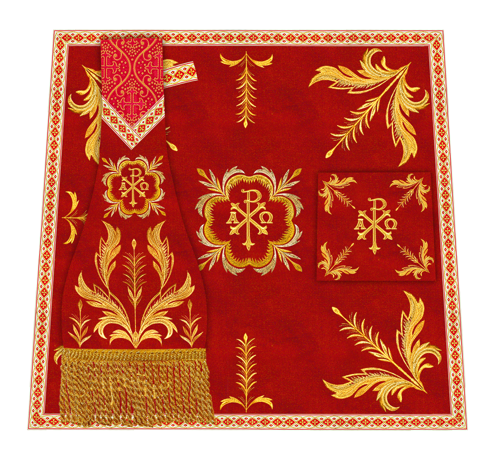 Mass Set Vestment with Embroidery Trims