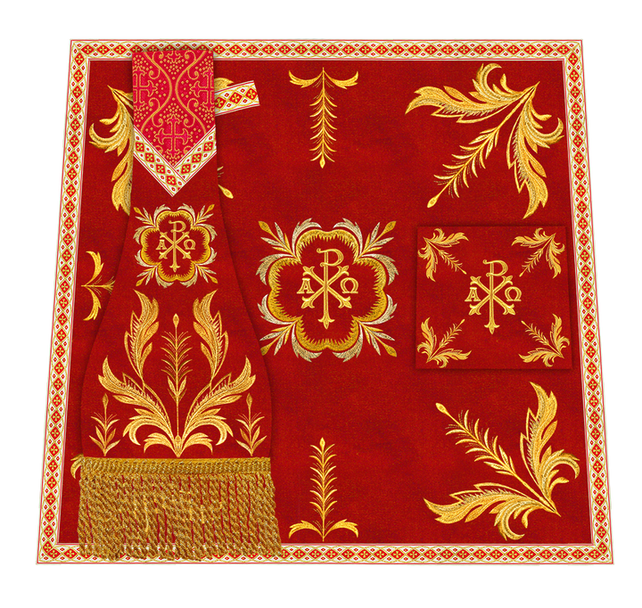 Mass Set Vestment with Embroidery Trims