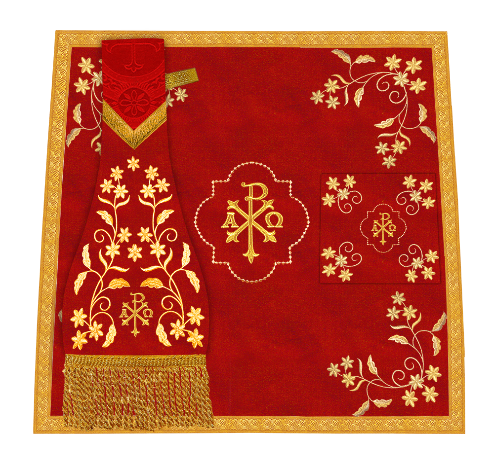 Beautiful mass set with golden embroidery - Floral collection