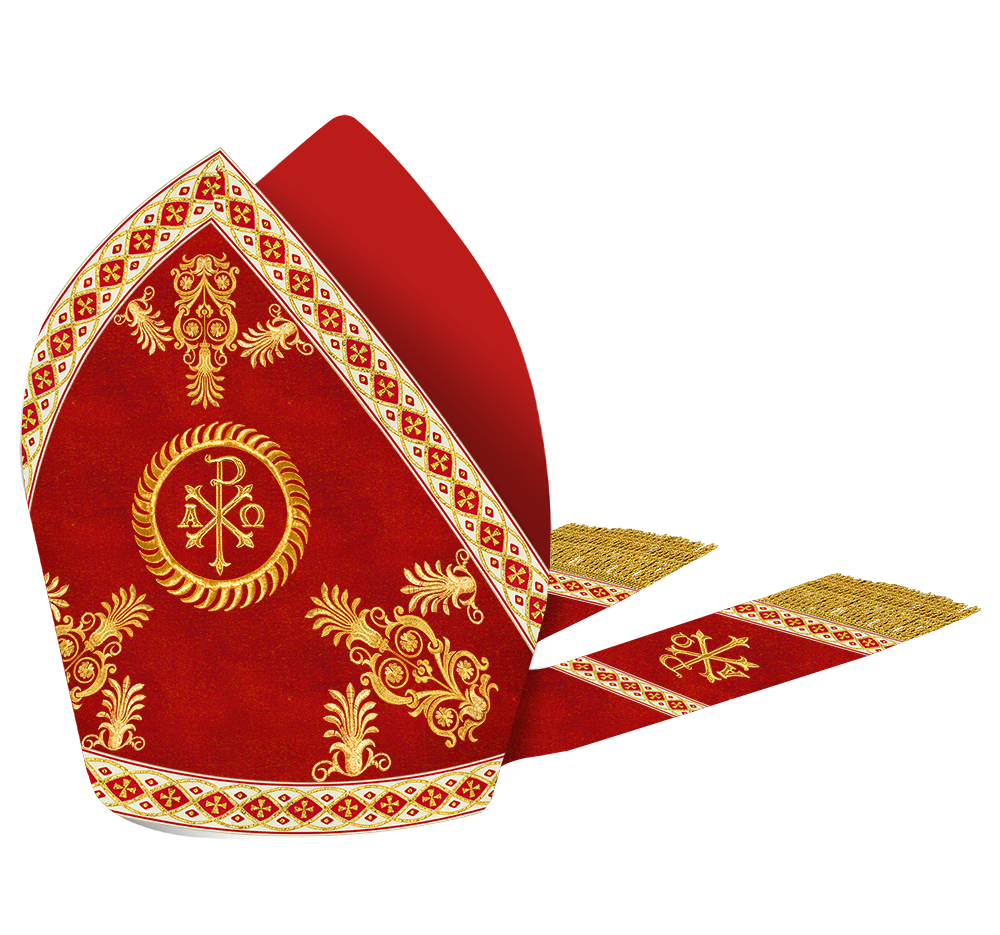 Catholic Mitre with Embroidery and Trims