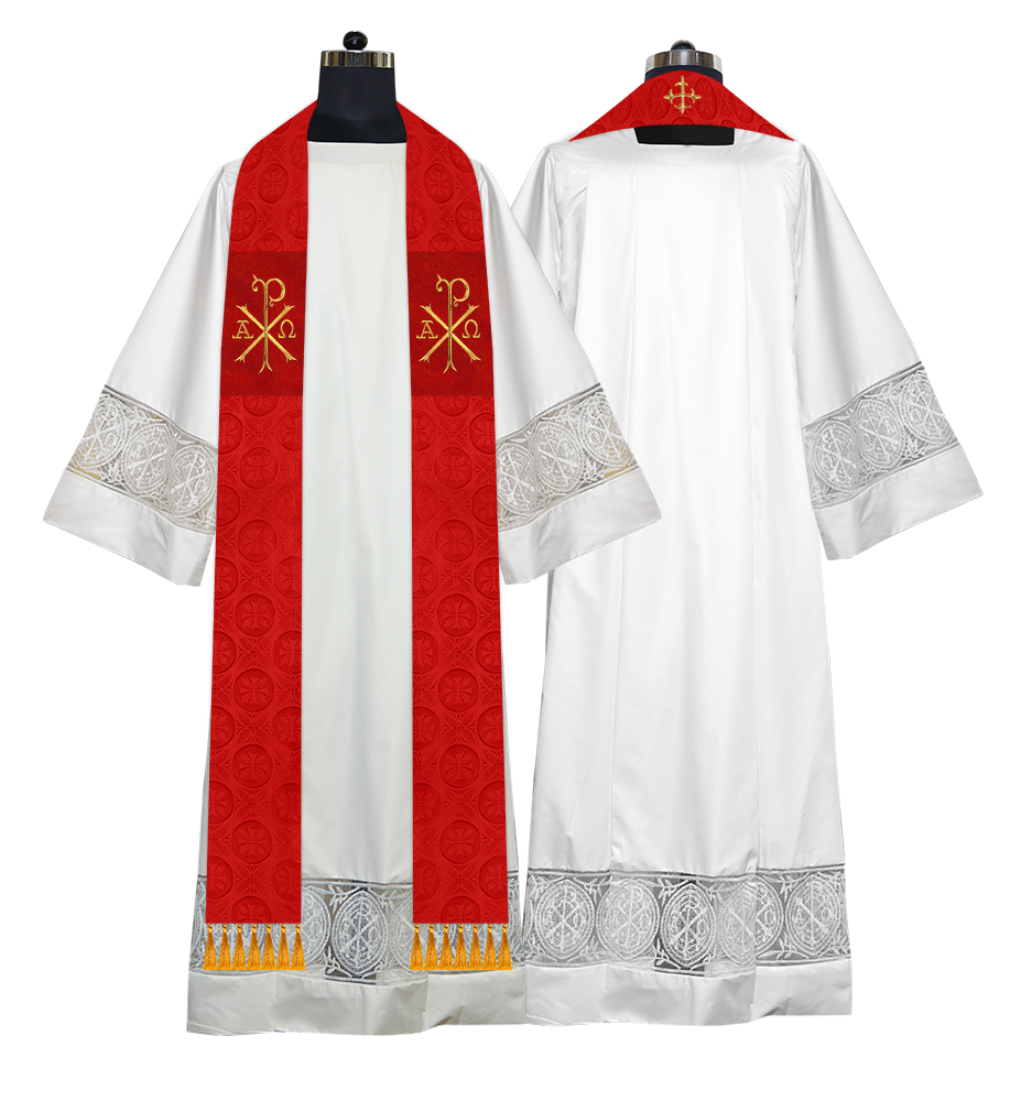 Ordination Stole with Embroidered Spiritual Motif