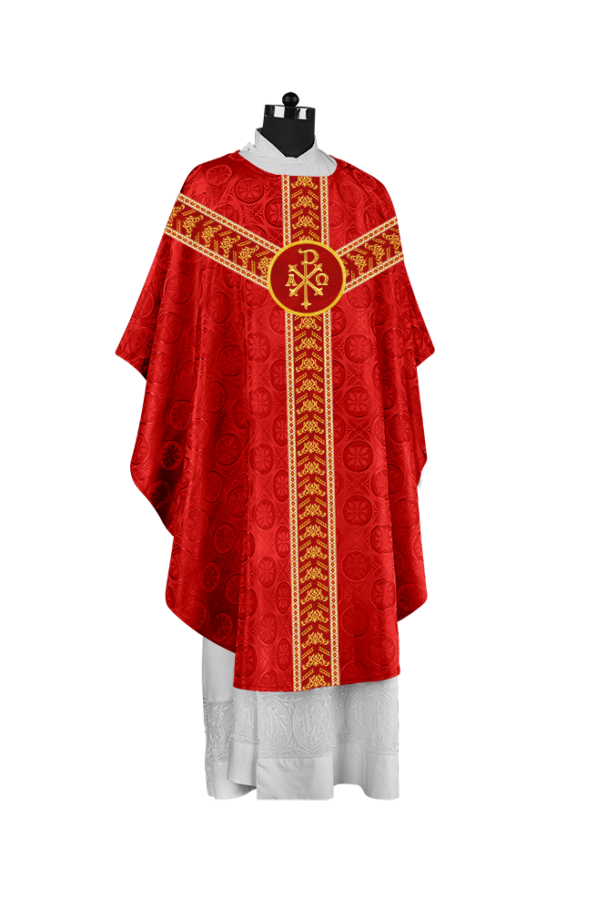 Liturgical Gothic Chasuble with Fine Embroidery Motif